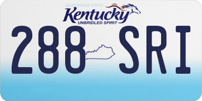 KY license plate 288SRI