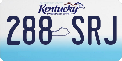 KY license plate 288SRJ