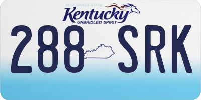 KY license plate 288SRK