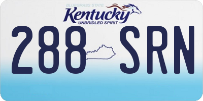 KY license plate 288SRN