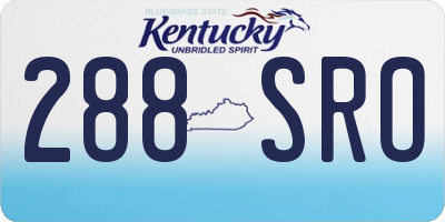 KY license plate 288SRO