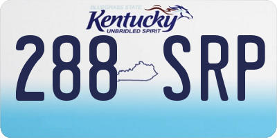 KY license plate 288SRP