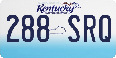 KY license plate 288SRQ