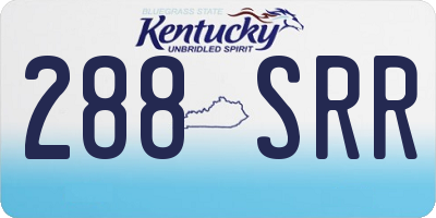 KY license plate 288SRR