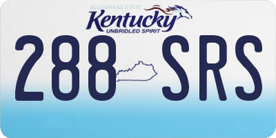 KY license plate 288SRS