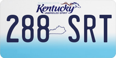 KY license plate 288SRT