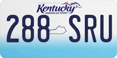 KY license plate 288SRU