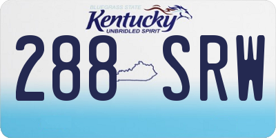 KY license plate 288SRW