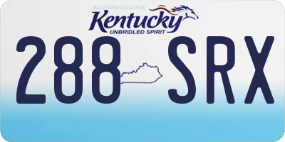 KY license plate 288SRX