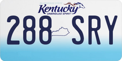 KY license plate 288SRY