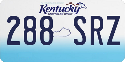 KY license plate 288SRZ