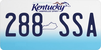KY license plate 288SSA