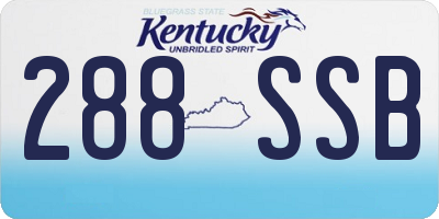 KY license plate 288SSB