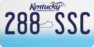 KY license plate 288SSC