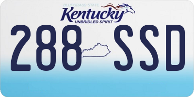 KY license plate 288SSD