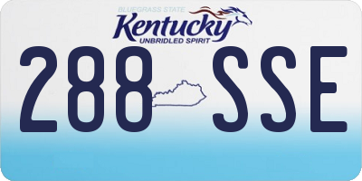 KY license plate 288SSE