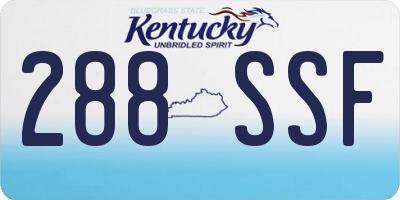 KY license plate 288SSF