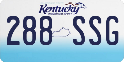 KY license plate 288SSG