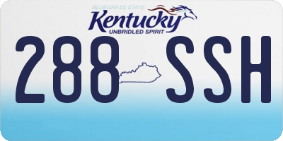 KY license plate 288SSH