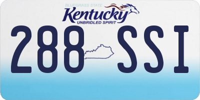 KY license plate 288SSI