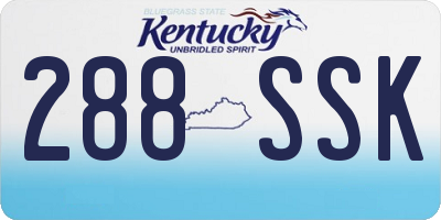 KY license plate 288SSK