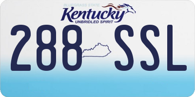 KY license plate 288SSL