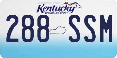 KY license plate 288SSM