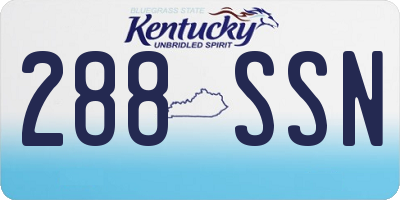 KY license plate 288SSN