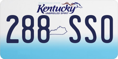 KY license plate 288SSO