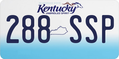 KY license plate 288SSP