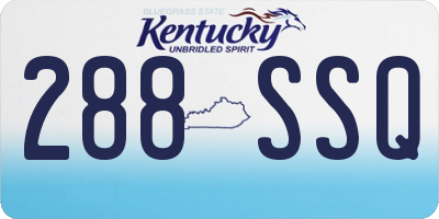 KY license plate 288SSQ