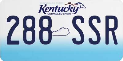 KY license plate 288SSR