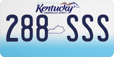 KY license plate 288SSS