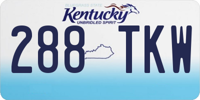 KY license plate 288TKW
