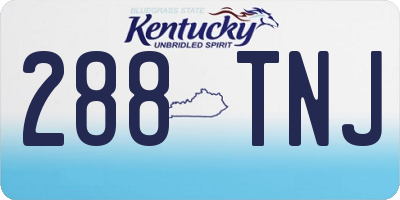 KY license plate 288TNJ