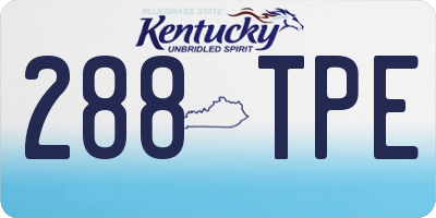 KY license plate 288TPE