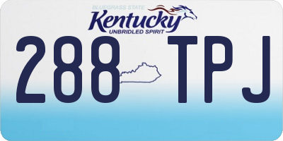 KY license plate 288TPJ