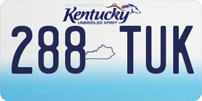 KY license plate 288TUK