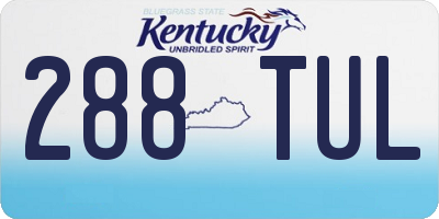 KY license plate 288TUL