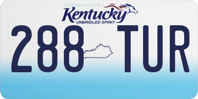 KY license plate 288TUR