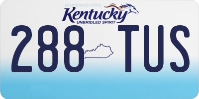 KY license plate 288TUS