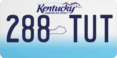 KY license plate 288TUT