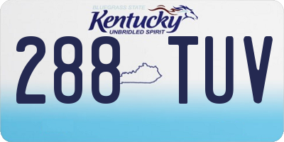 KY license plate 288TUV