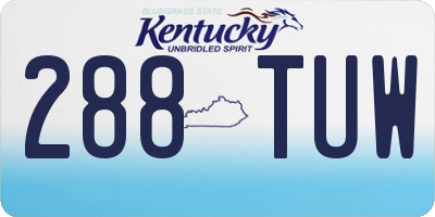 KY license plate 288TUW