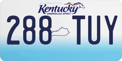 KY license plate 288TUY