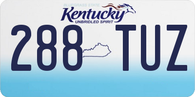 KY license plate 288TUZ