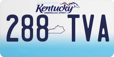 KY license plate 288TVA