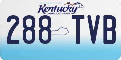 KY license plate 288TVB