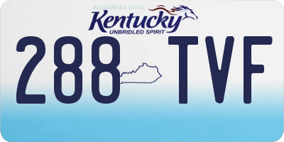 KY license plate 288TVF