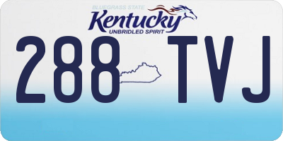 KY license plate 288TVJ